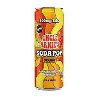 A photograph of Uncle Arnie's Beverage 12oz Orange Soda 100mg 12pk