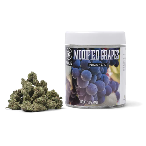 A photograph of Solis Flower 14g Indica Modified Grapes