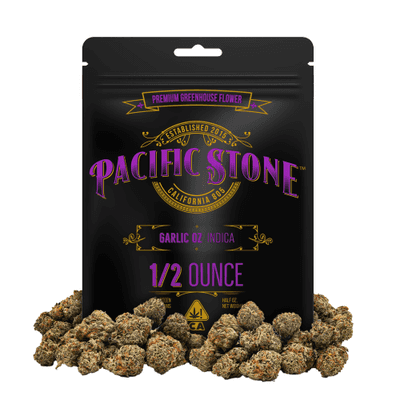 Pacific Stone Flower 14.0g Pouch Indica Garlic OZ 8ct