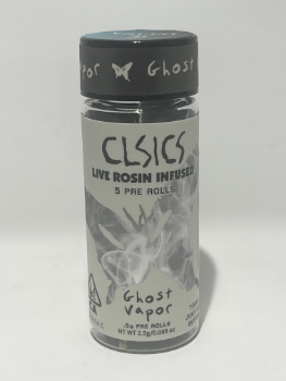 A photograph of CLSICS Rosin Preroll 5pk .5g Indica Ghost Vapor