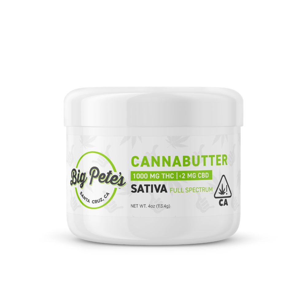 A photograph of Big Pete's Cannabutter Sativa Jar 1,000mg THC