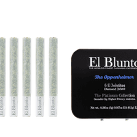 A photograph of El Blunto Diamond Jointito .5g Indica The Oppenheimer 6pk 3g 16ct