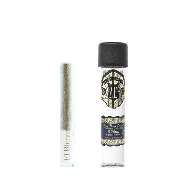 A photograph of El Blunto Gold Jointo 1g Sativa Berry Blonde Perignon