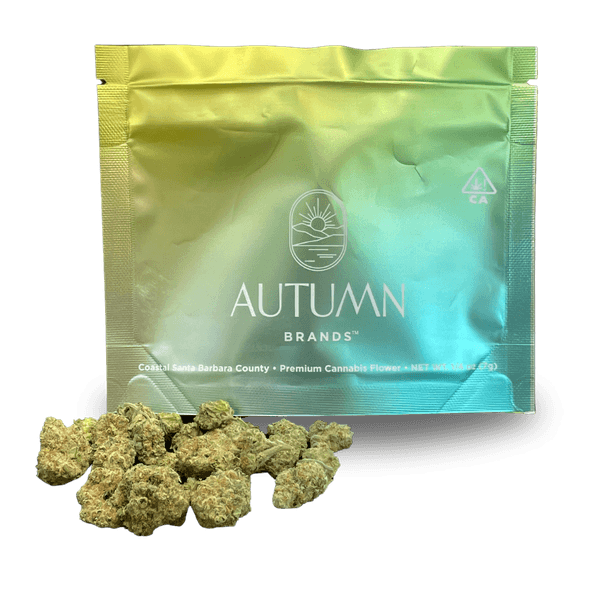 A photograph of Autumn Brands Flower 7g Pouch Sativa Peach Dreams