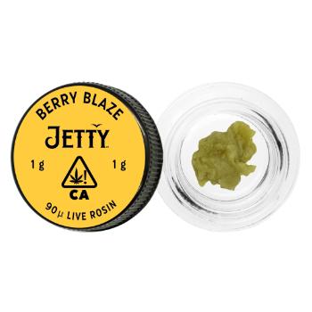 A photograph of Jetty Live Rosin 1g Solventless Berry Blaze