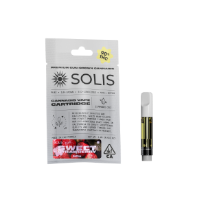 A photograph of Solis Cartridge 1g Sativa Sweet Strawberry