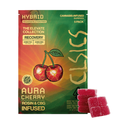 CLSICS Live Rosin Gummies Hybrid CBG/THC Aura Cherry 5pk