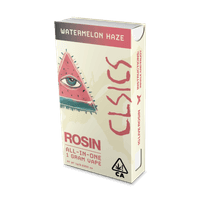 A photograph of CLSICS Live Rosin All-In-One Cartridge 1g Sativa Watermelon Haze