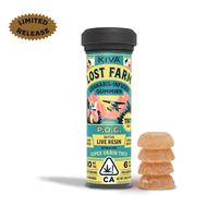 A photograph of Lost Farm Gummies Passionfruit Orange Guava Super Varin THCv 10:6.7