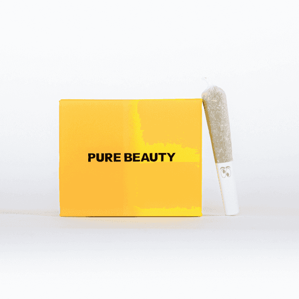 A photograph of Pure Beauty Infused Solventless 5pk Yellow Box Sativa