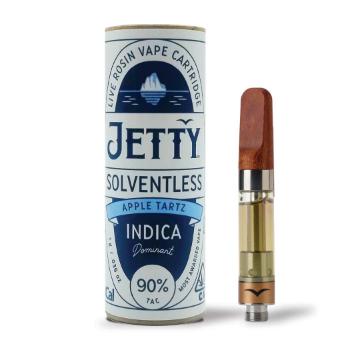 A photograph of Jetty Cartridge OCAL 1g Solventless Apple Tartz