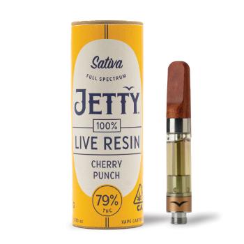 A photograph of Jetty Cartridge 1g Unrefined LR Cherry Punch