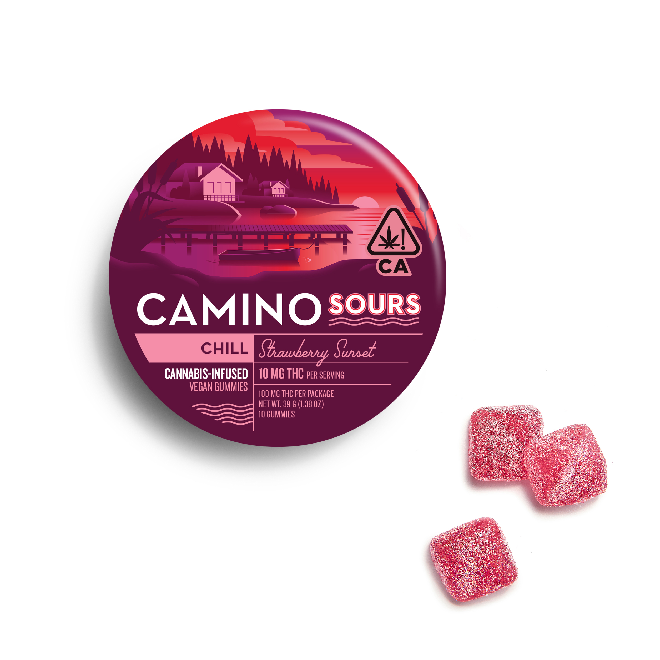A photograph of Camino Sours Strawberry Sunset