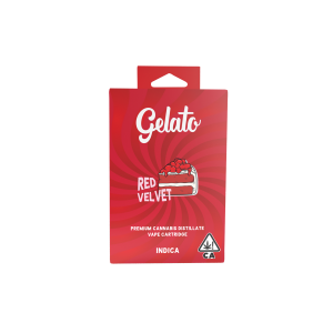 A photograph of Gelato Flavors Cartridge 1g Indica Red Velvet