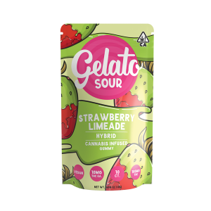 A photograph of Gelato Gummies 100mg Hybrid Strawberry Limeade 10ct