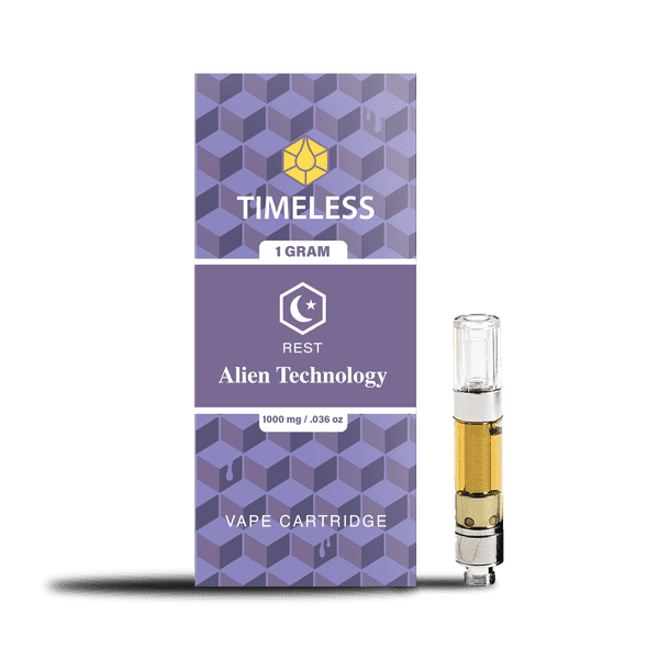 A photograph of Timeless Cartridge Rest 1g Indica Alien Technology