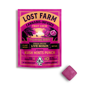 A photograph of Trial Packs Lost Farm Chews Pomberry Kush Mints Punch Rosin