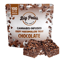 A photograph of Big Pete's Chocolate Crispy Marshmallow Treat Indica 100mg