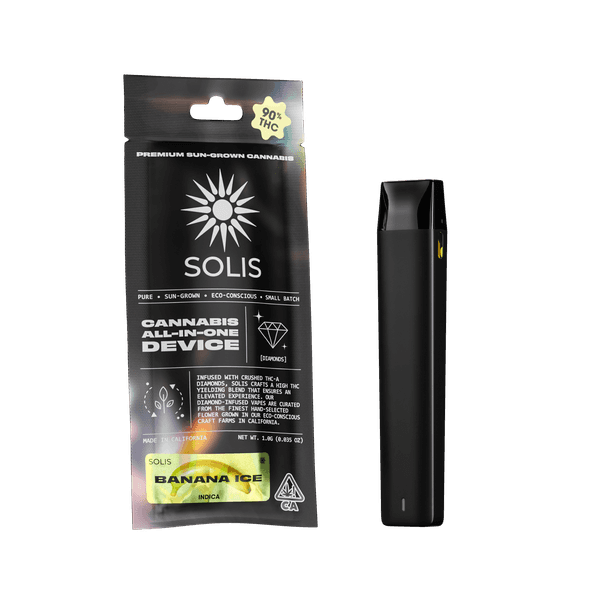 A photograph of Solis Diamond Enhanced All-In-One 1g Indica Banana Ice