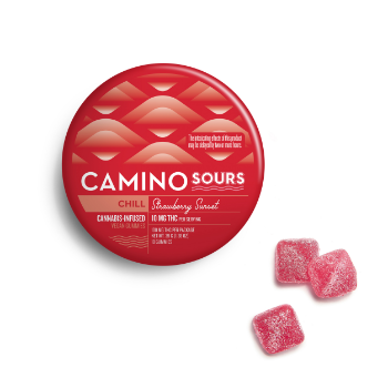 A photograph of Camino Sours Strawberry Sunset