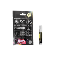 A photograph of Solis Diamond Enhanced Cartridge 1g Sativa Juicy Red Apple