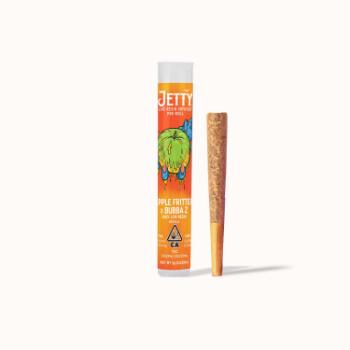 A photograph of Jetty 1g Live Resin Preroll Apple Fritter X Bubba Z