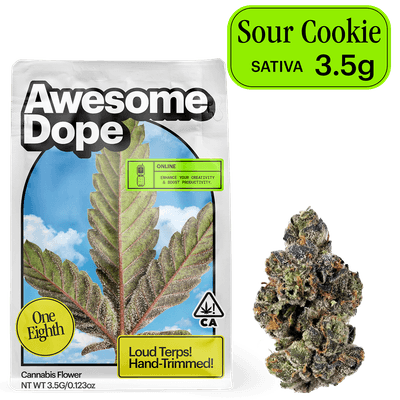 Awesome Dope Flower 3.5g Sativa Sour Cookie