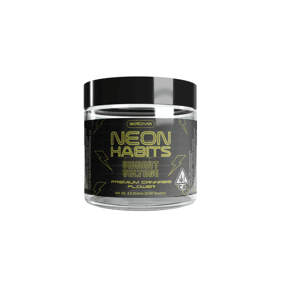 A photograph of Neon Habits Flower 4g Sativa Vibrant Voltage