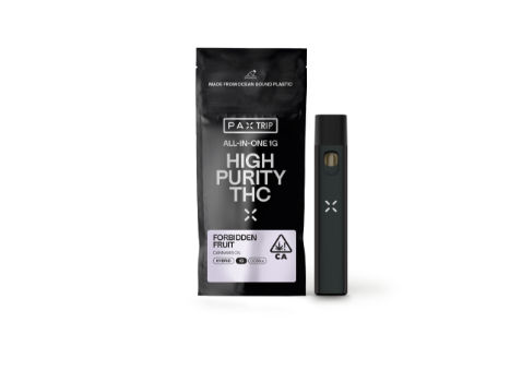 A photograph of PAX Trip All-In-One Disposable High Purity THC 1g Forbidden Fruit