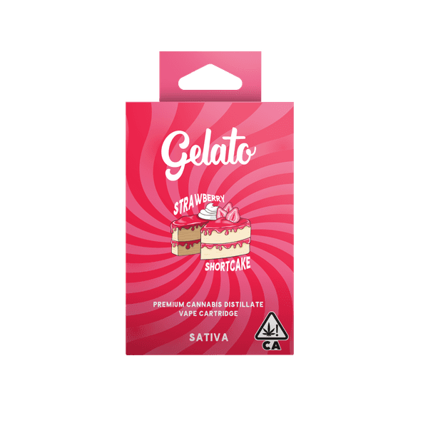 A photograph of Gelato Flavors Cartridge 1g Sativa Strawberry Shortcake