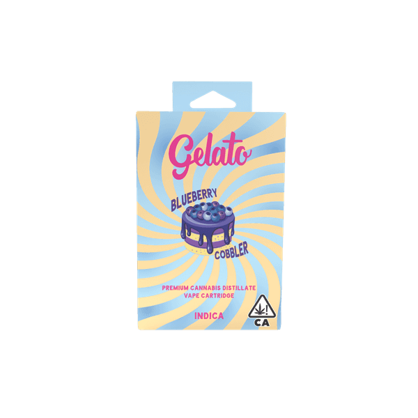 A photograph of Gelato Flavors Cartridge 1g Indica Blueberry Cobbler