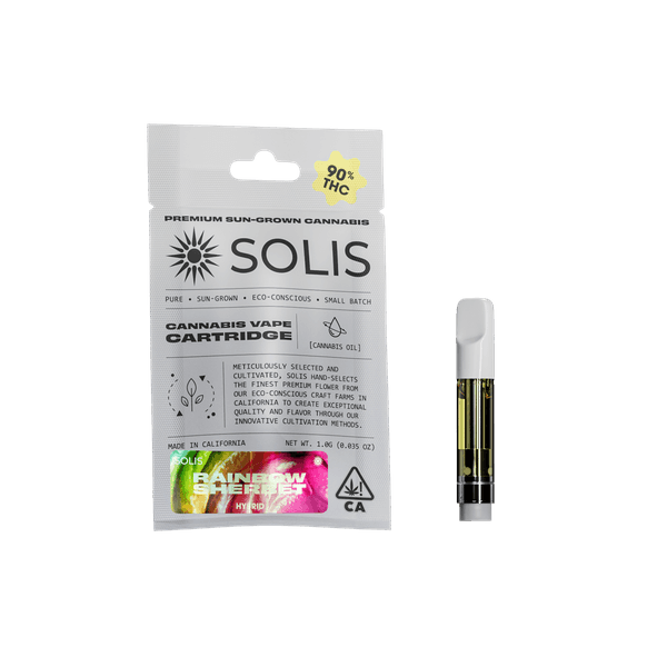 A photograph of Solis Cartridge 1g Hybrid Rainbow Sherbet