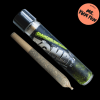 A photograph of Zombi Diamond Infused Preroll 1g Hybrid Mr Yum Yum 32ct