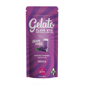 A photograph of Gelato Flavors All-In-One 1g Indica Grape Soda