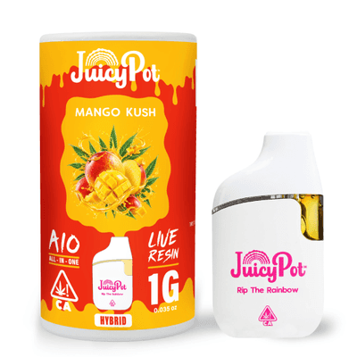 JuicyPot Live Resin All-In-One 1g Hybrid Mango Kush