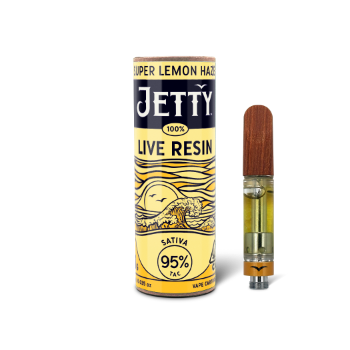 A photograph of Jetty Cartridge 1g 100% LR Super Lemon Haze