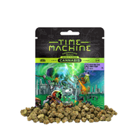 A photograph of Time Machine Flower 3.5g Indica High Fructose Corn Syrup