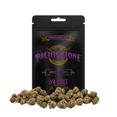Pacific Stone Flower 7.0g Pouch Indica Garlic OZ 16ct