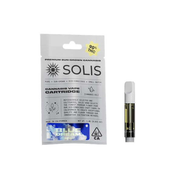 A photograph of Solis Cartridge 1g Sativa Blue Dream