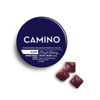 A photograph of Camino Gummies Midnight Blueberry 5:1