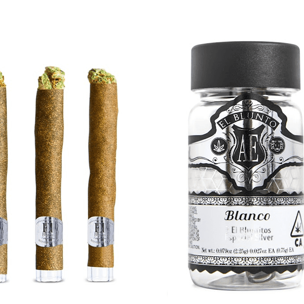 A photograph of El Blunto Especial Silver Bluntito .75g Indica Blanco 3pk