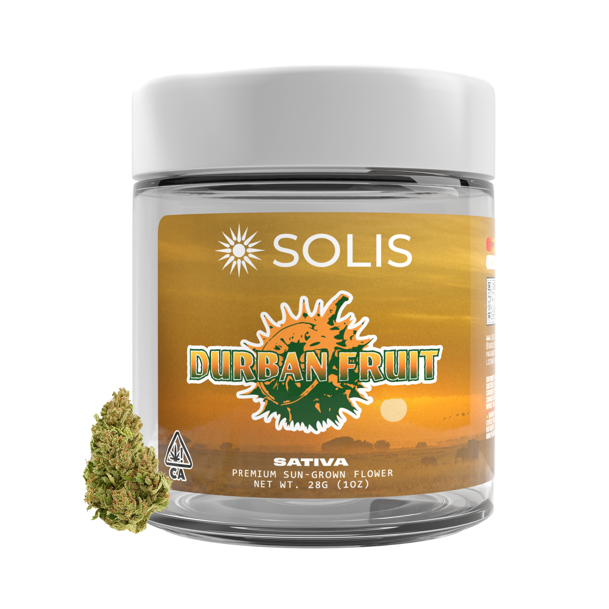 A photograph of Solis Flower 28g Sativa Durban Fruit