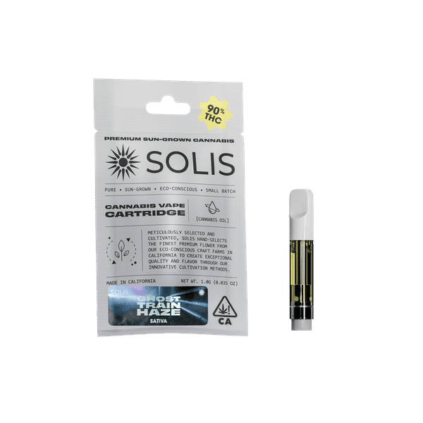 A photograph of Solis Cartridge 1g Sativa Ghost Train Haze