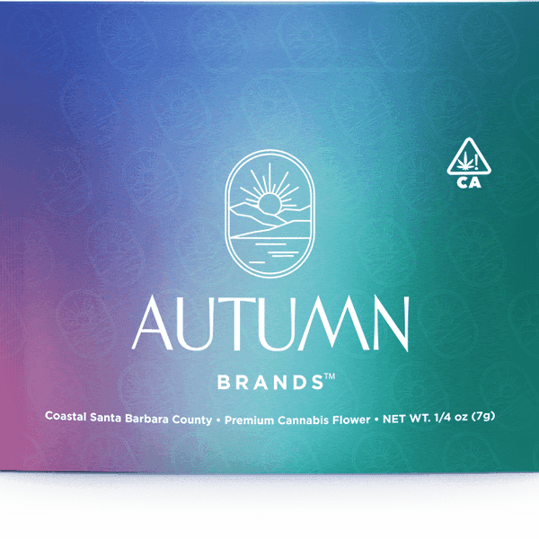 A photograph of Autumn Brands Flower 7g Pouch Indica Caramel Apple Cookies