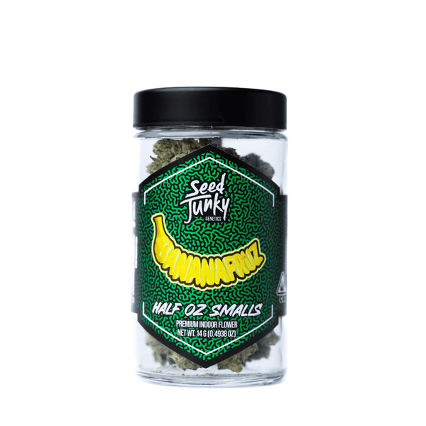 A photograph of Seed Junky Smalls Flower 14g Hybrid Banana Fruz