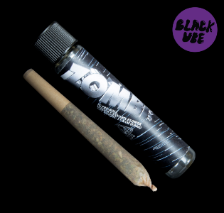 A photograph of Zombi Preroll 1g Indica Black Ube 32ct