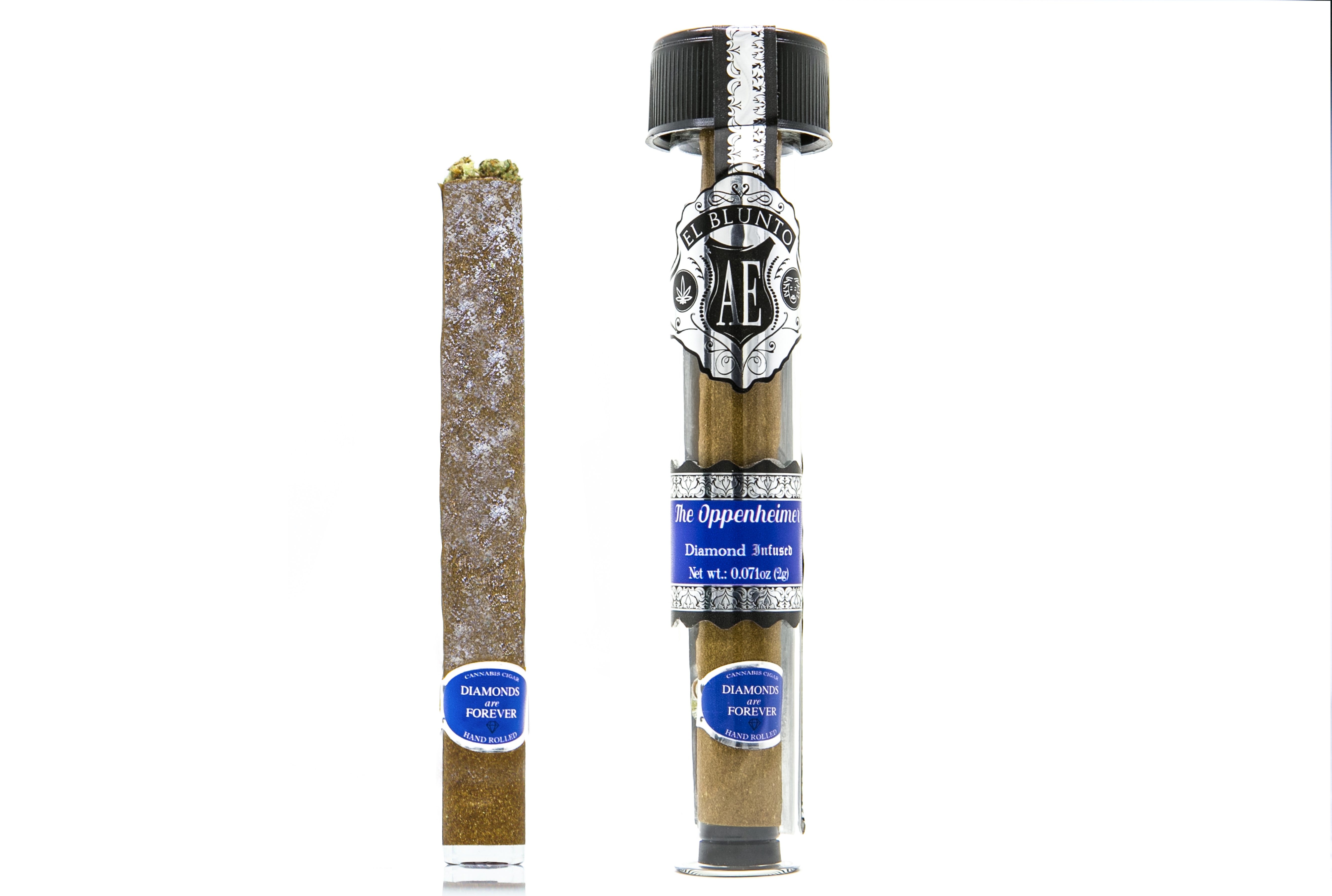 A photograph of El Blunto Platinum Diamond Blunt 2g Indica The Oppenheimer 16ct