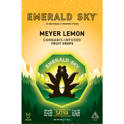Emerald Sky Hard Fruit Drops 20ct 100mg Sativa Meyer Lemon
