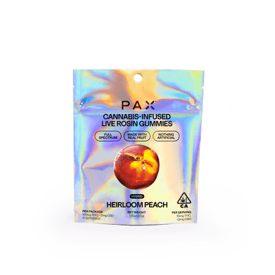 PAX Live Rosin Gummies Hybrid Heirloom Peach