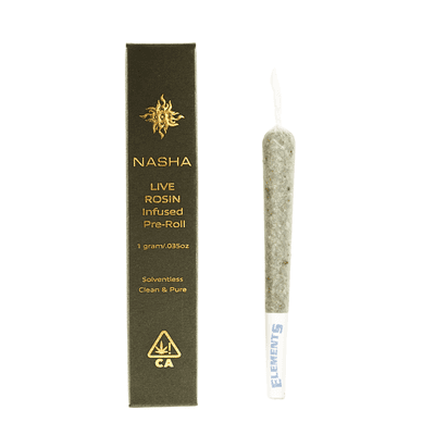 Nasha Live Rosin Infused Preroll 1g Indica Hybrid Black Magic x Dark Rainbow